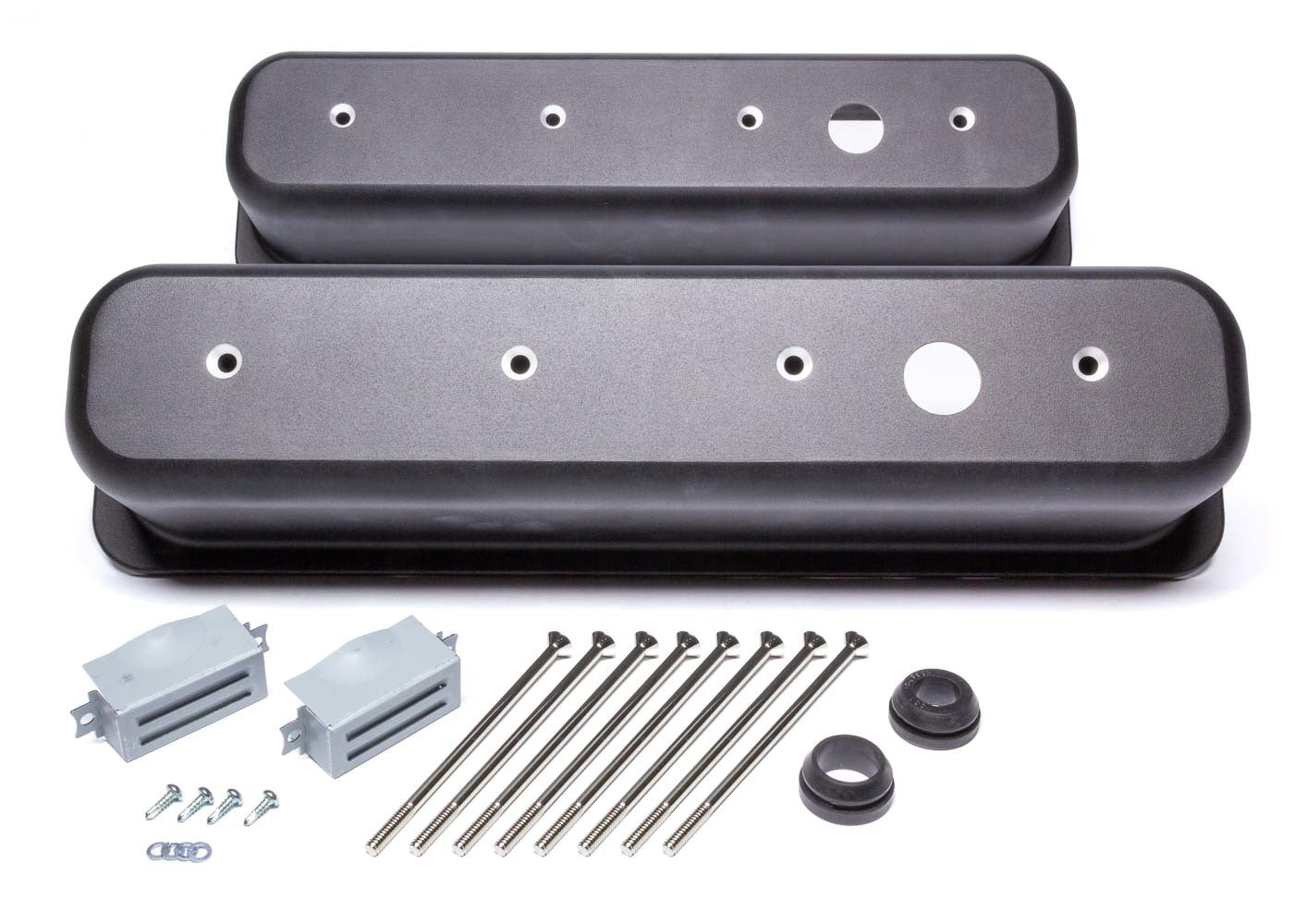 Racing Power Company R6146-1BK Black Aluminum SBC Valve Covers Center Bolt Racing Power Company R6146-1BK
