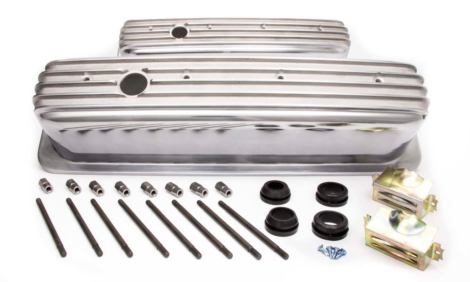 Racing Power Company R6191 SBC Alum Finned Tall Center Bolt V/C Polished Racing Power Company R6191