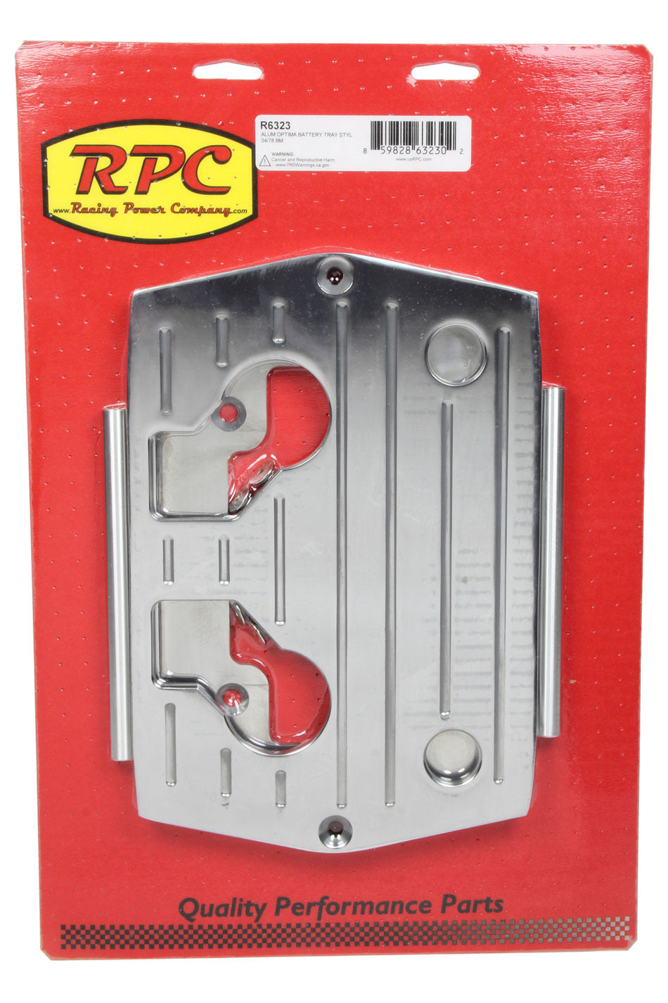 Racing Power Company R6323 Optima Alum Ball Milled Battery Tray Polished Racing Power Company R6323