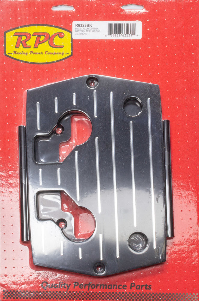Racing Power Company R6323BK Optima Alum Ball Milled Battery Tray Black Racing Power Company R6323BK