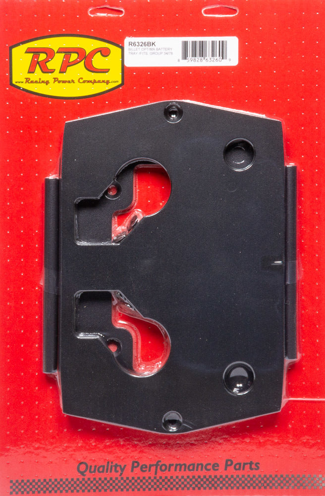 Racing Power Company R6326BK Optima Aluminum Smooth Battery Tray Black Racing Power Company R6326BK