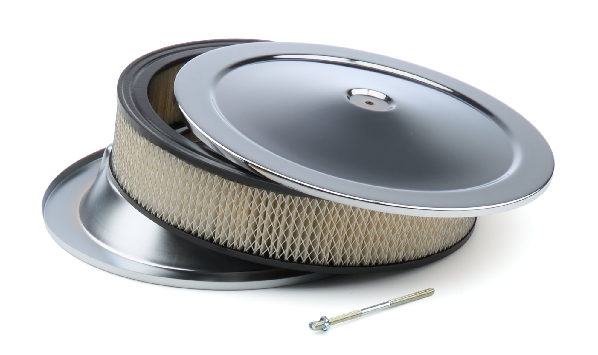 Racing Power Company R7195 Chrome 14In X 3In Air Cleaner W/Paper Element Racing Power Company R7195