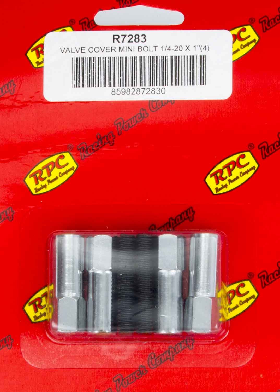 Racing Power Company R7283 Chrome V/C Mini Bolt (4) 1 3/8in x 1/4-20 Thread Racing Power Company R7283