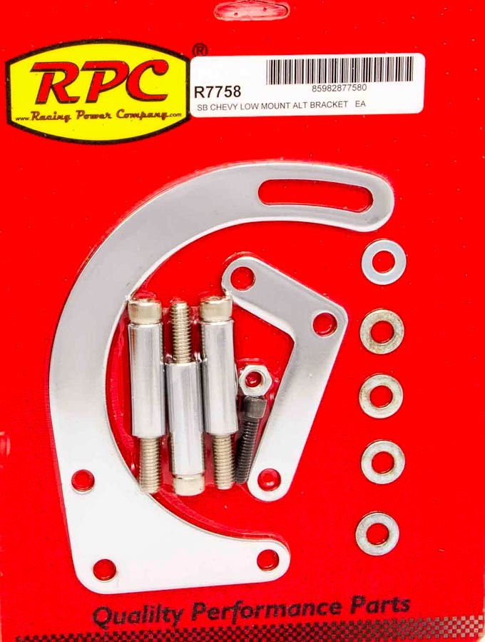 Racing Power Company R7758 55-69 SBC Steel Low Mt Alt Bracket Chrome Racing Power Company R7758