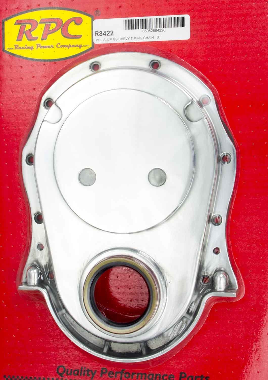 Racing Power Company R8422 BBC Alum Timing Chain Cover Polished Racing Power Company R8422