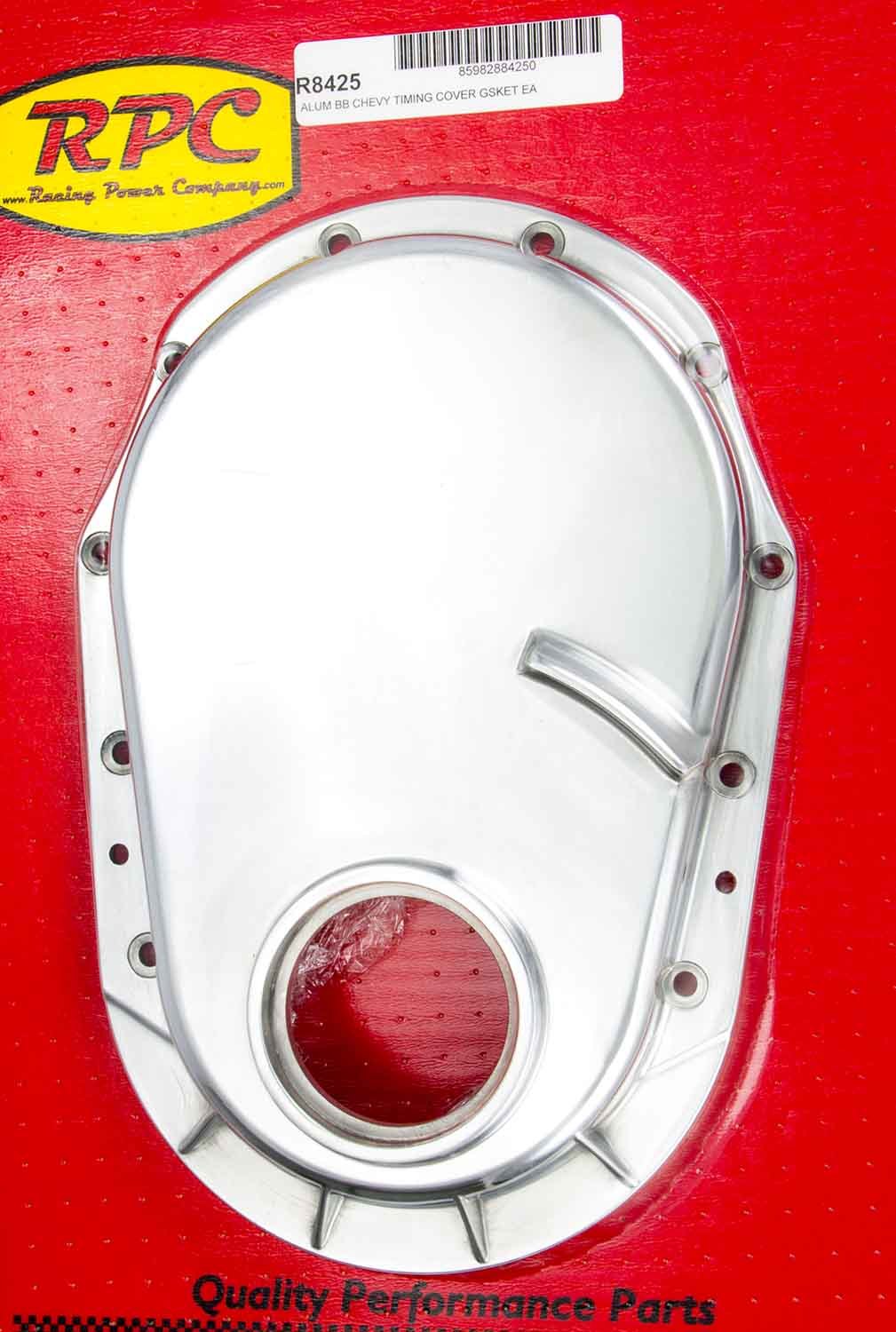 Racing Power Company R8425 BBC 91-95 Alum Timing Chain Cover Polished Racing Power Company R8425