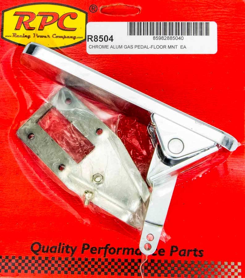 Racing Power Company R8504 Floor Mount Gas Pedal Chrome Racing Power Company R8504