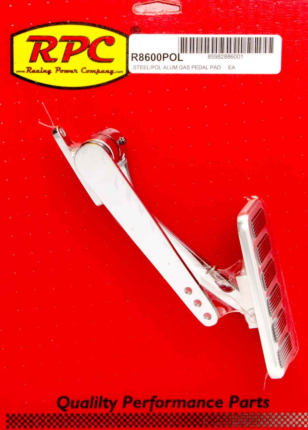Racing Power Company R8600POL Polished Alum Pad Steel Arm Gas Pedal Racing Power Company R8600POL