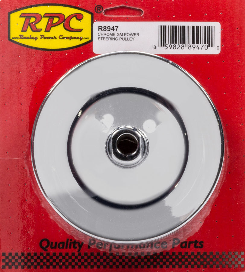 Racing Power Company R8947 GM Power Steering Pulley 2 Groove Chrome Racing Power Company R8947