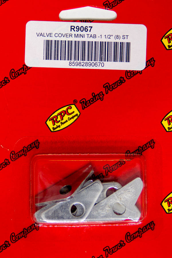 Racing Power Company R9067 Chrome V/C Hold Down Mini Tab 8pcs Racing Power Company R9067