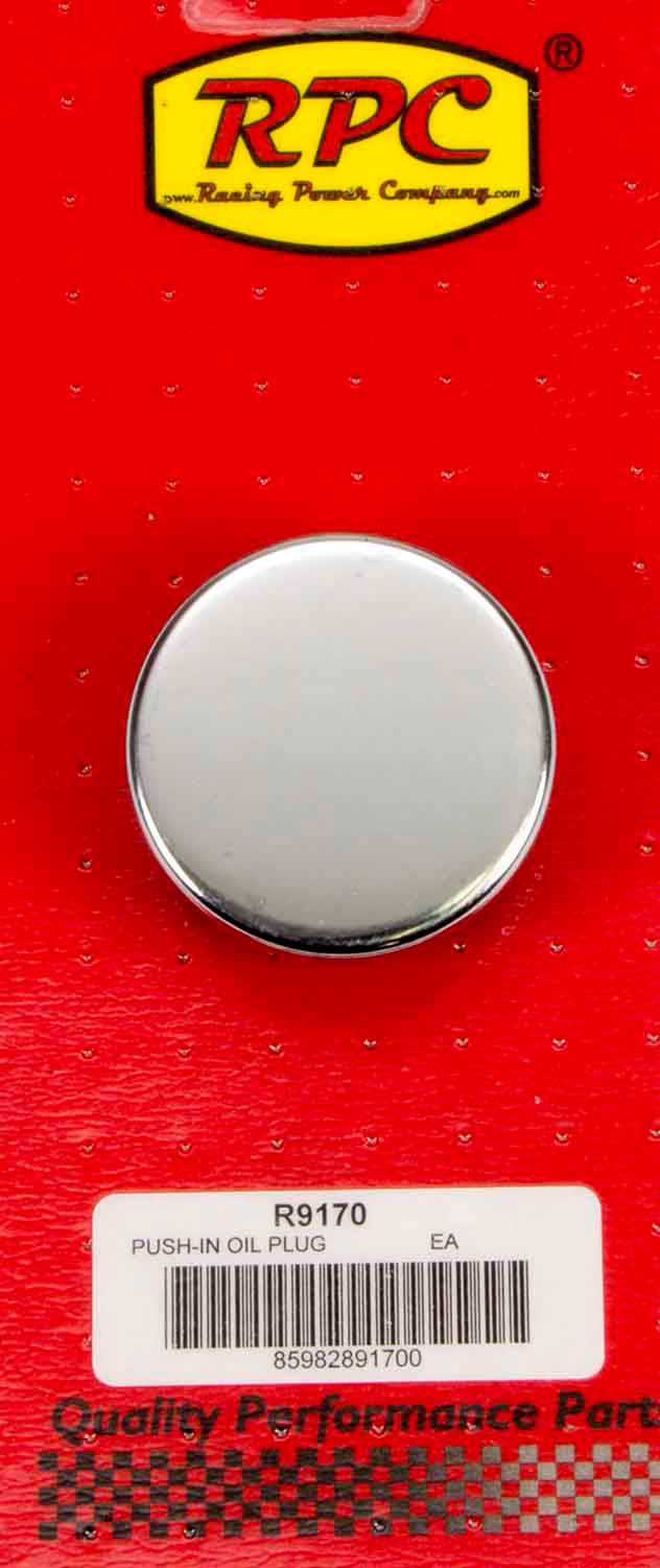 Racing Power Company R9170 Push In Oil Cap Plain Fits 1 1/4in Hold Racing Power Company R9170
