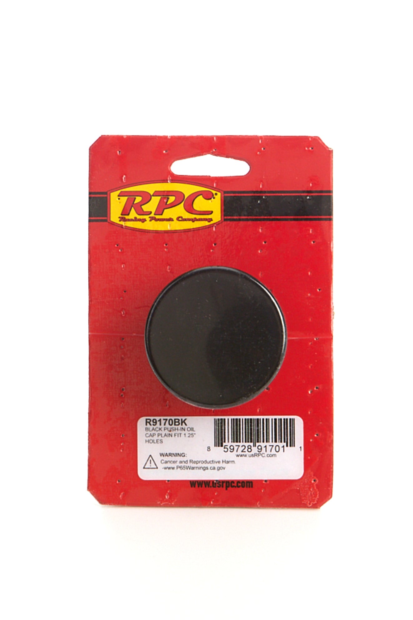 Racing Power Company R9170BK Oil Cap Push On Black Racing Power Company R9170BK
