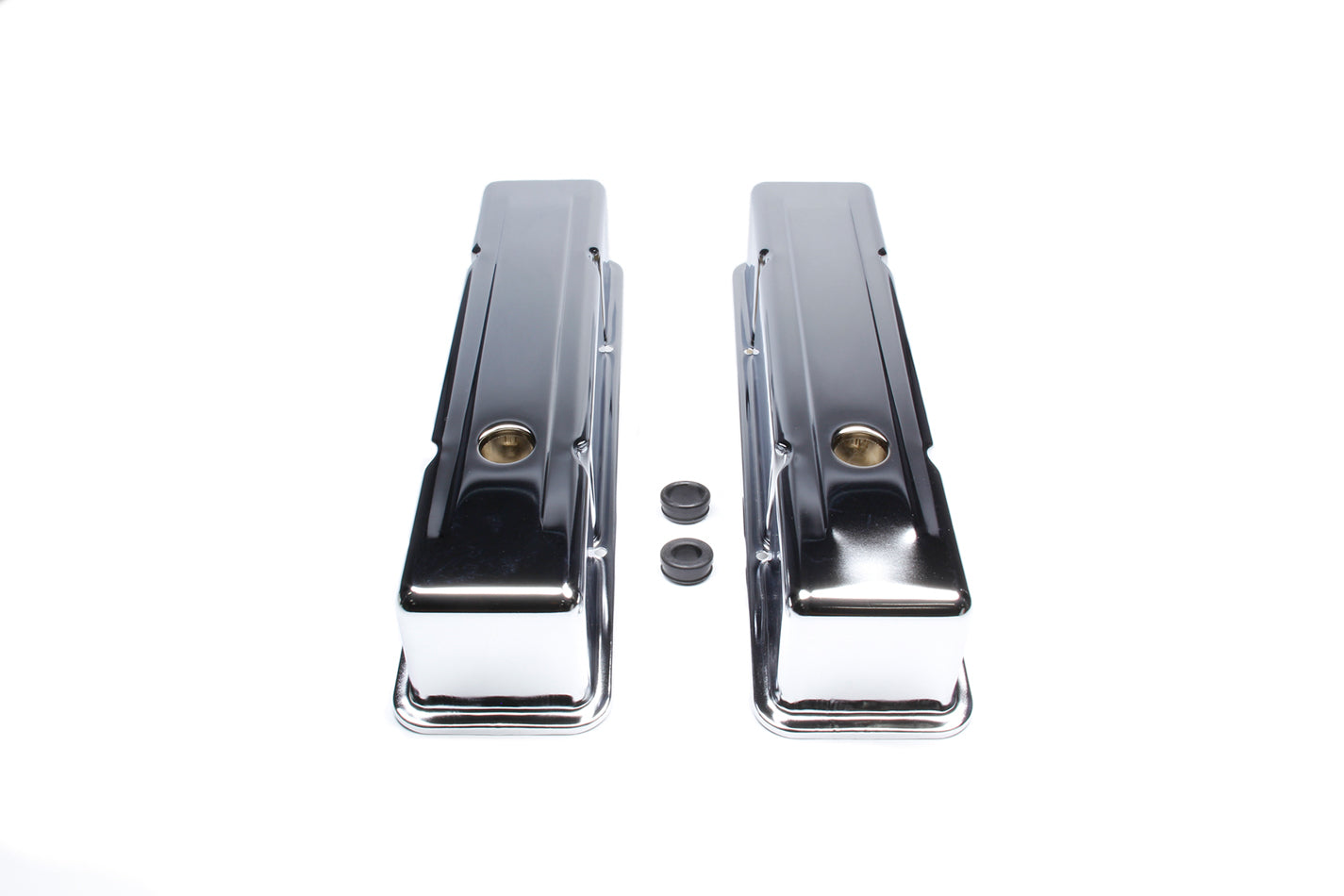 Racing Power Company R9215 58-86 SBC Valve Covers Tall Chrome Steel Racing Power Company R9215