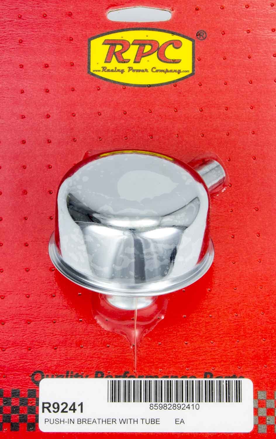 Racing Power Company R9241 Chrome Push In Breather w/Tube 2-3/4in Dia 3/4NK Racing Power Company R9241