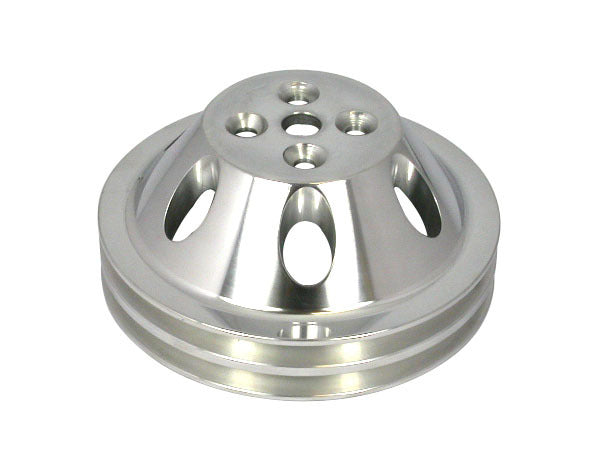 Racing Power Company R9479POL Pol Alum SBC Double Gro ove Pulley Racing Power Company R9479POL