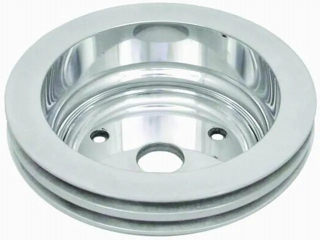 Racing Power Company R9485POL Pol Alum SBC Double Gro ove Pulley Racing Power Company R9485POL