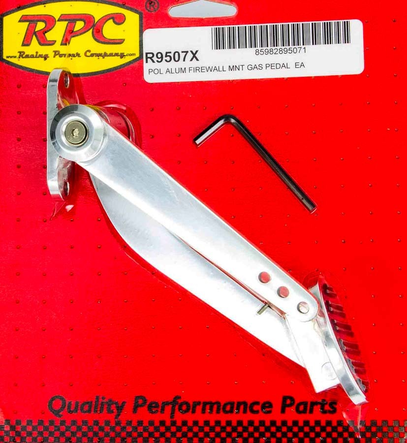 Racing Power Company R9507X Polished Alum Firewall Mount Gas Pedal Racing Power Company R9507X