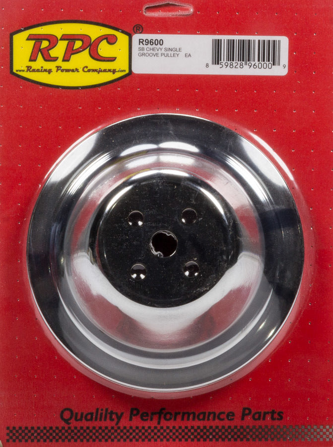 Racing Power Company R9600 Chrome Steel Water Pump Pulley SBC Short 7.1 Dia Racing Power Company R9600
