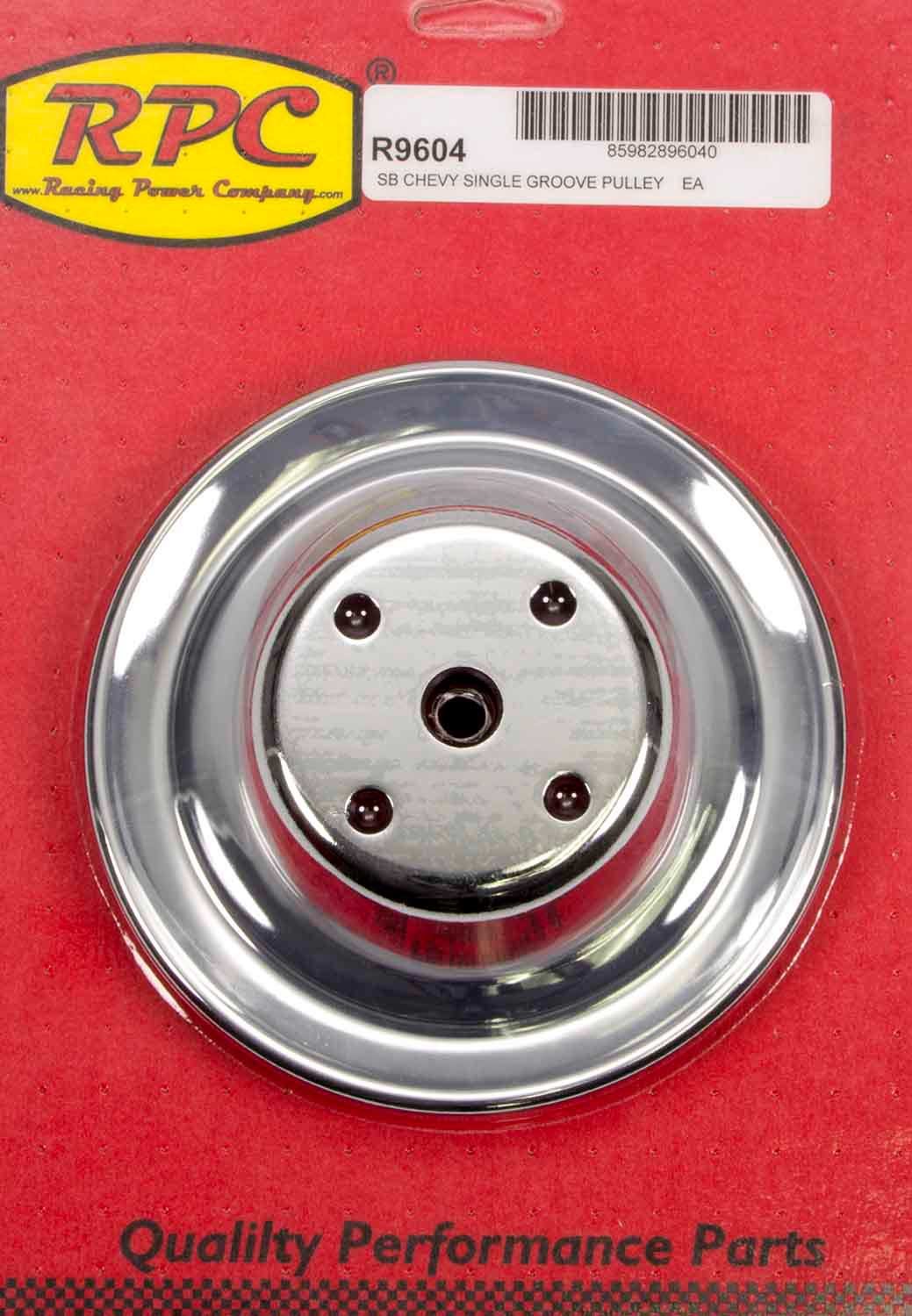 Racing Power Company R9604 Chrome Steel Water Pump Pulley Long SBC 6.3 Dia Racing Power Company R9604