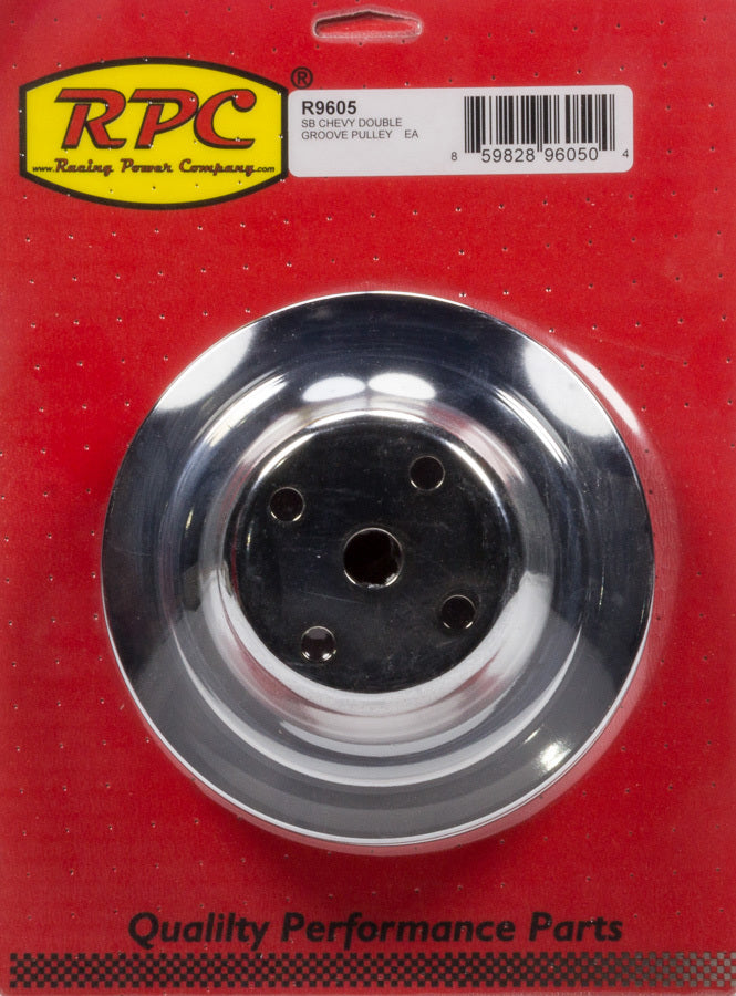 Racing Power Company R9605 Chrome Steel Water Pump Pulley 2groove Long WP Racing Power Company R9605