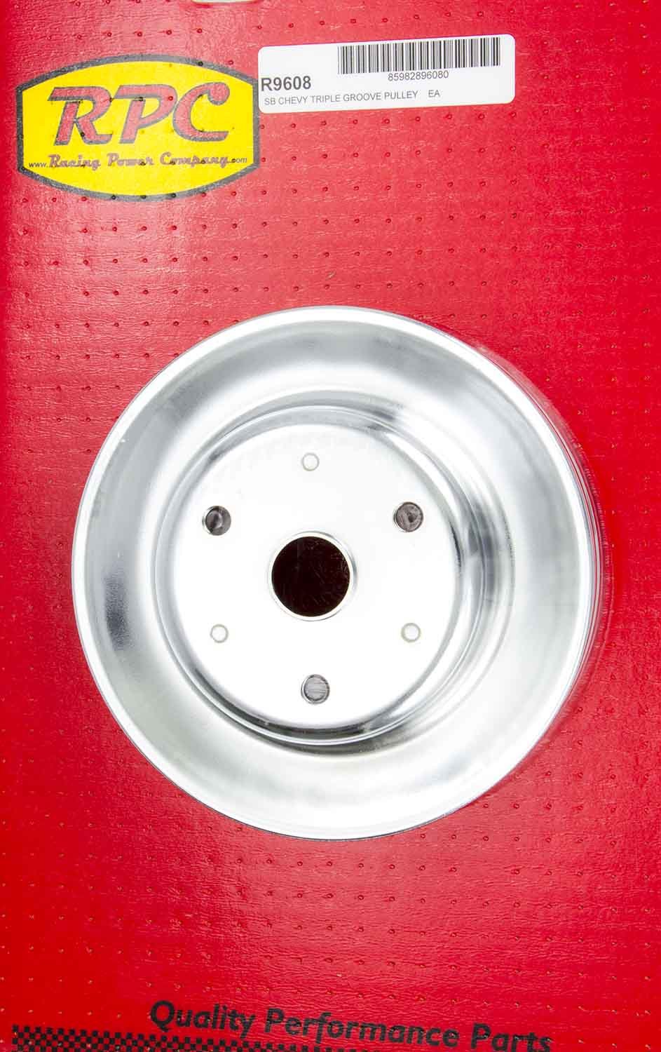 Racing Power Company R9608 Chrome Steel Crankshaft Pulley 3Groove Long WP Racing Power Company R9608