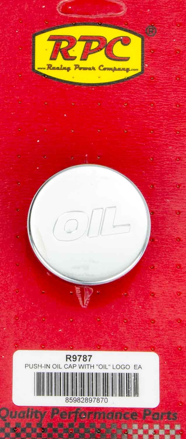 Racing Power Company R9787 Oil Filler Cap Chrome W/ Oil Logo Racing Power Company R9787