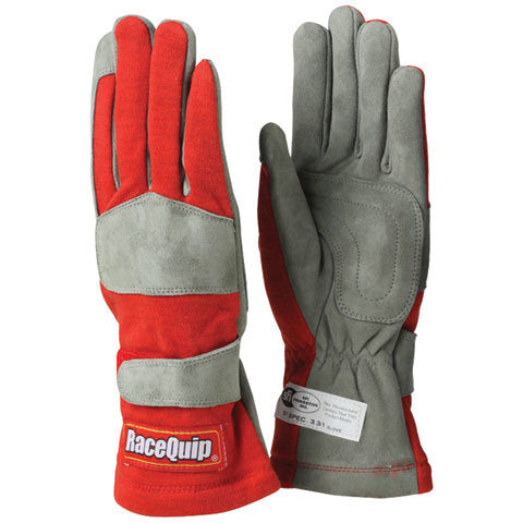 Racequip 351013RQP Gloves Single Layer Medium Red SFI Racequip 351013RQP