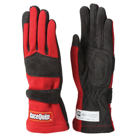 Racequip 355015RQP Gloves Double Layer Large Red SFI Racequip 355015RQP