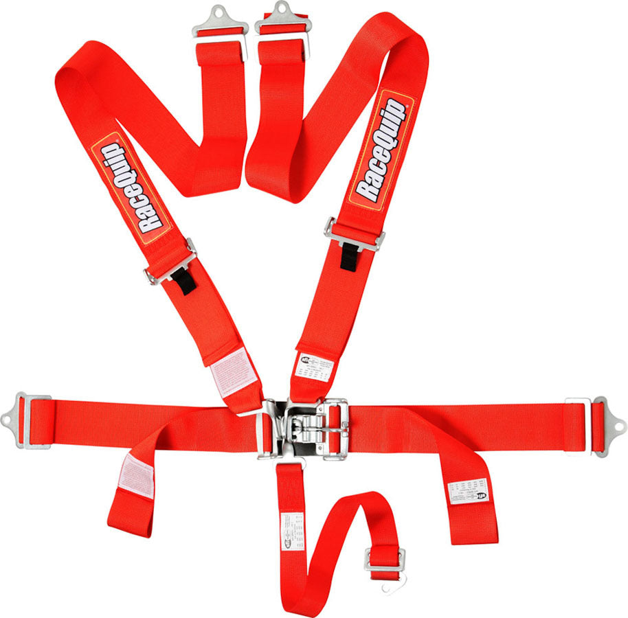 Racequip 711011RQP 5pt Harness Set L&L Red SFI Racequip 711011RQP