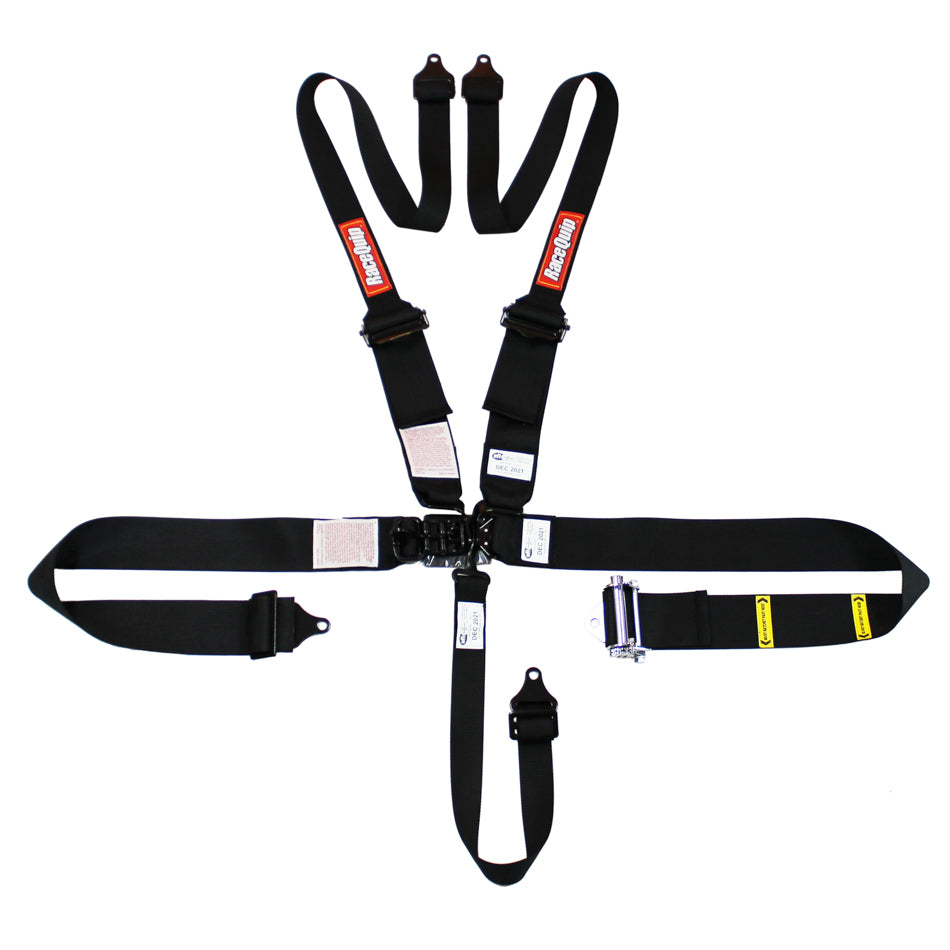 Racequip 815005RQP 5pt Harness HNR Ratchet L&L Black Racequip 815005RQP