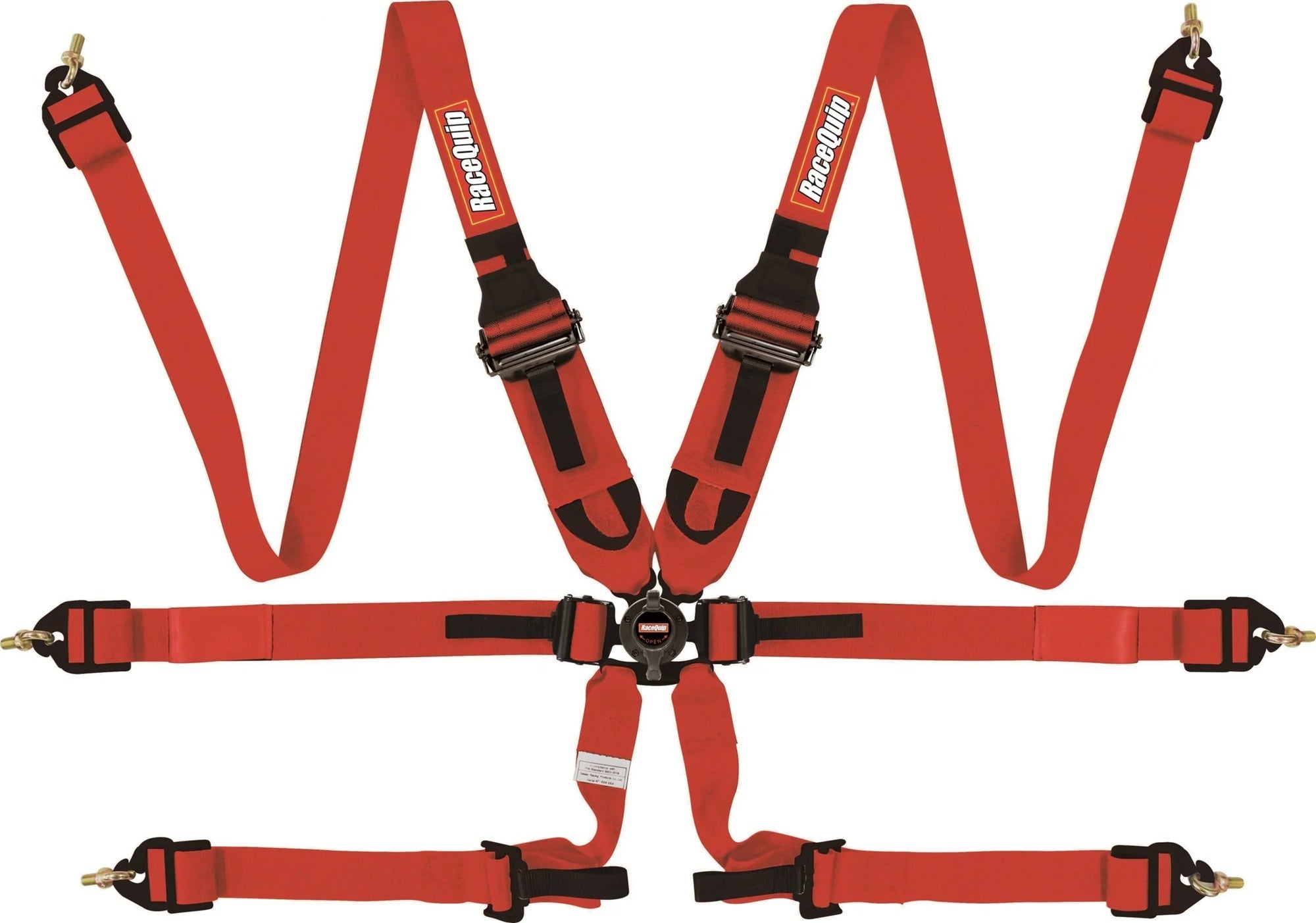 Racequip 855015RQP 6pt Harness Camlock P/D HNR Red FIA Racequip 855015RQP