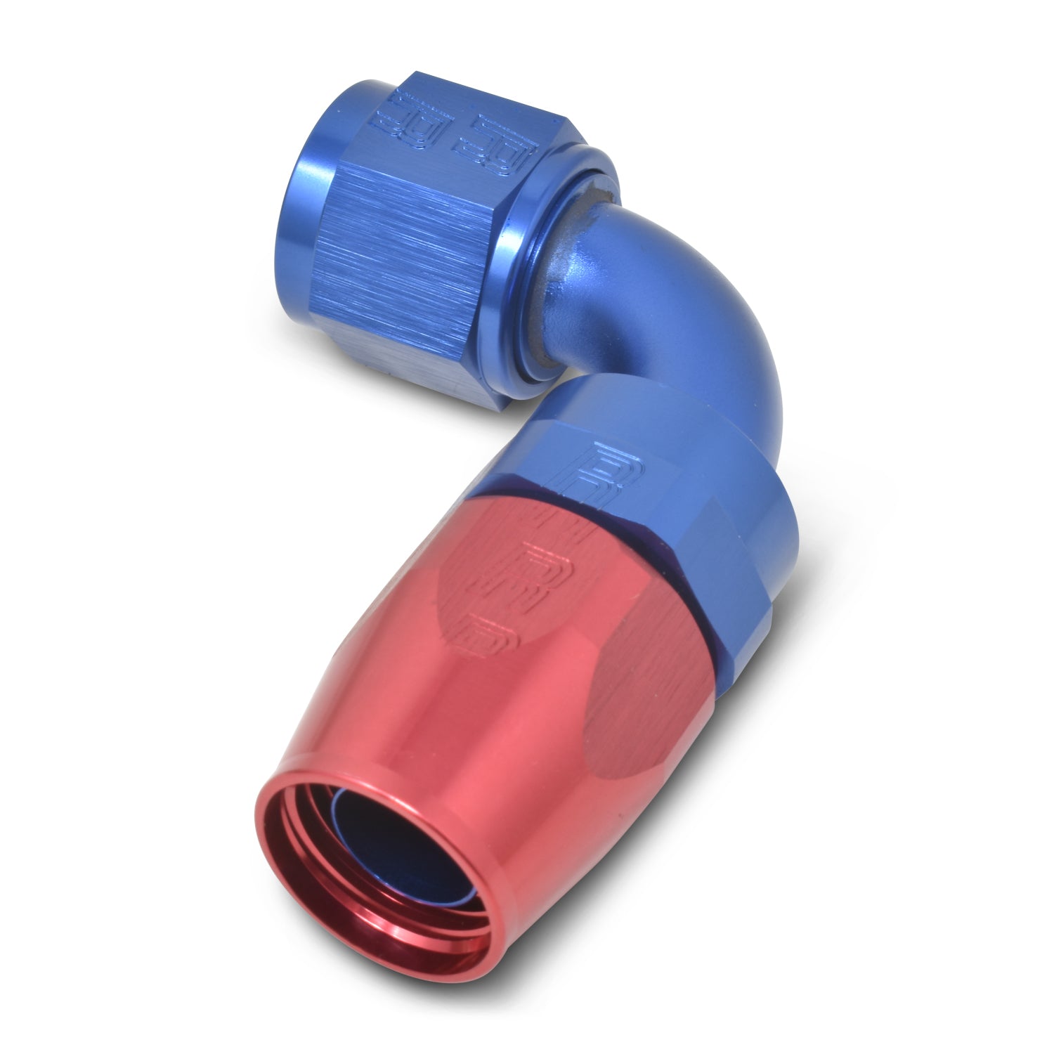 Russell 610210 20AN 90Deg Hose End Blue/Red Russell 610210