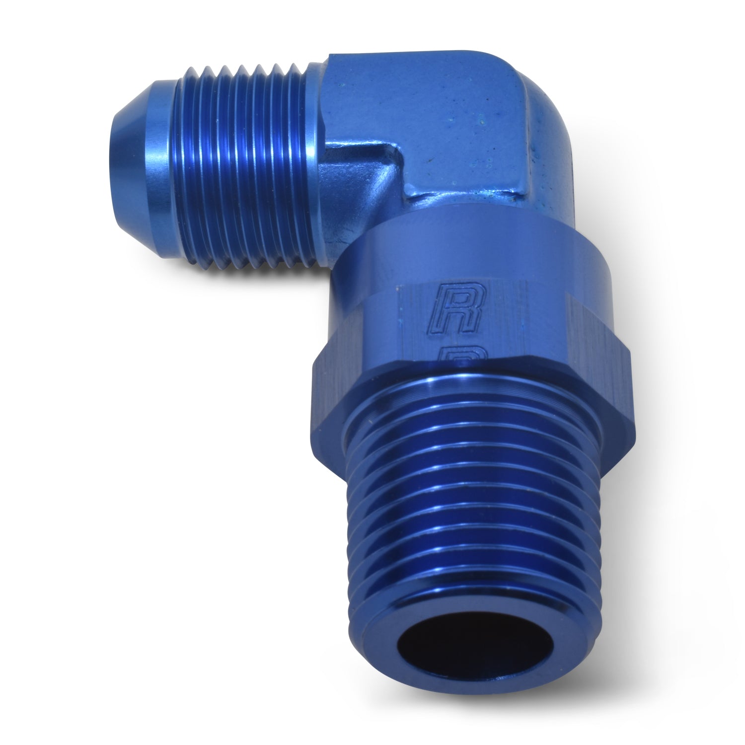 Russell 614108 8AN 1/4NPT 90Deg Union Swivel Blue Russell 614108