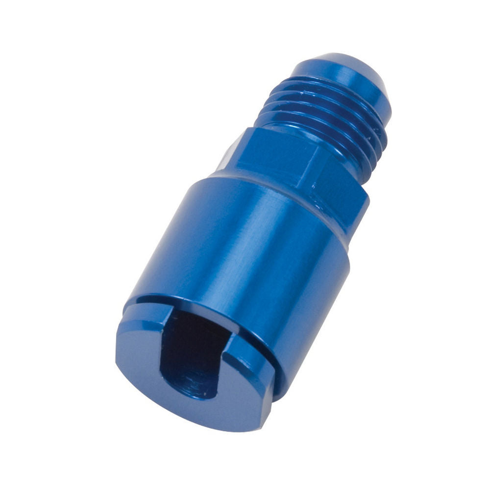 Russell 641300 EFI Fuel Fitting 6an Male to 1/4 Female Blue Russell 641300