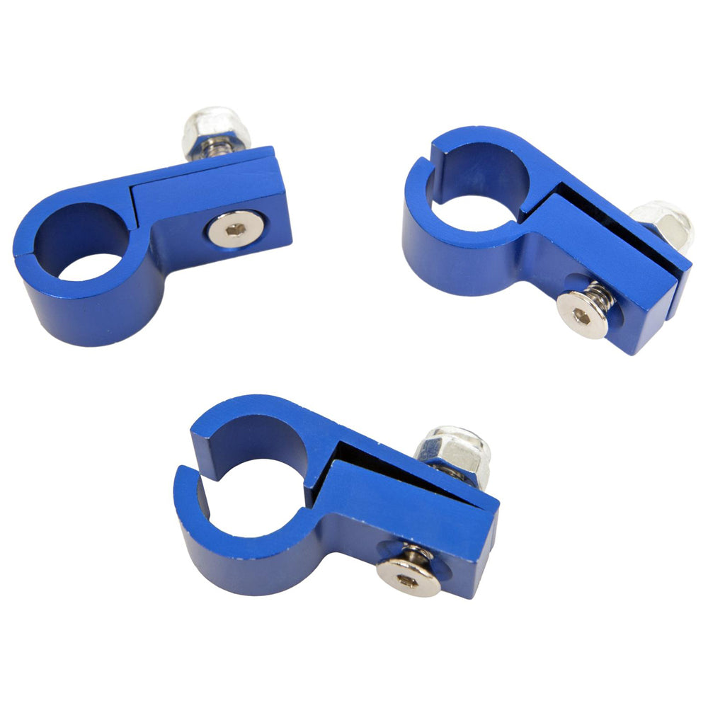 Russell 654262 Line Clamps 3pk #8 Tubing - Blue Anodize Russell 654262
