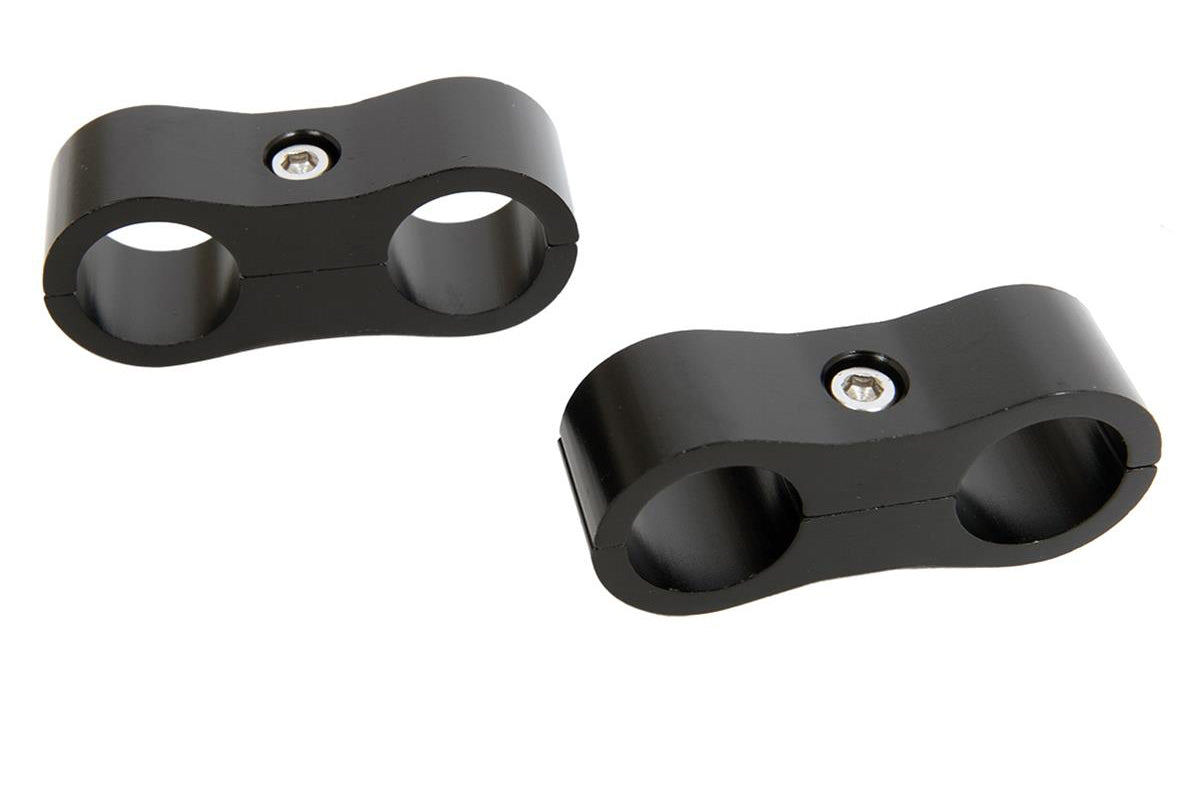 Russell 654303 6an Hose Separator - 2pk Black Anodized Russell 654303