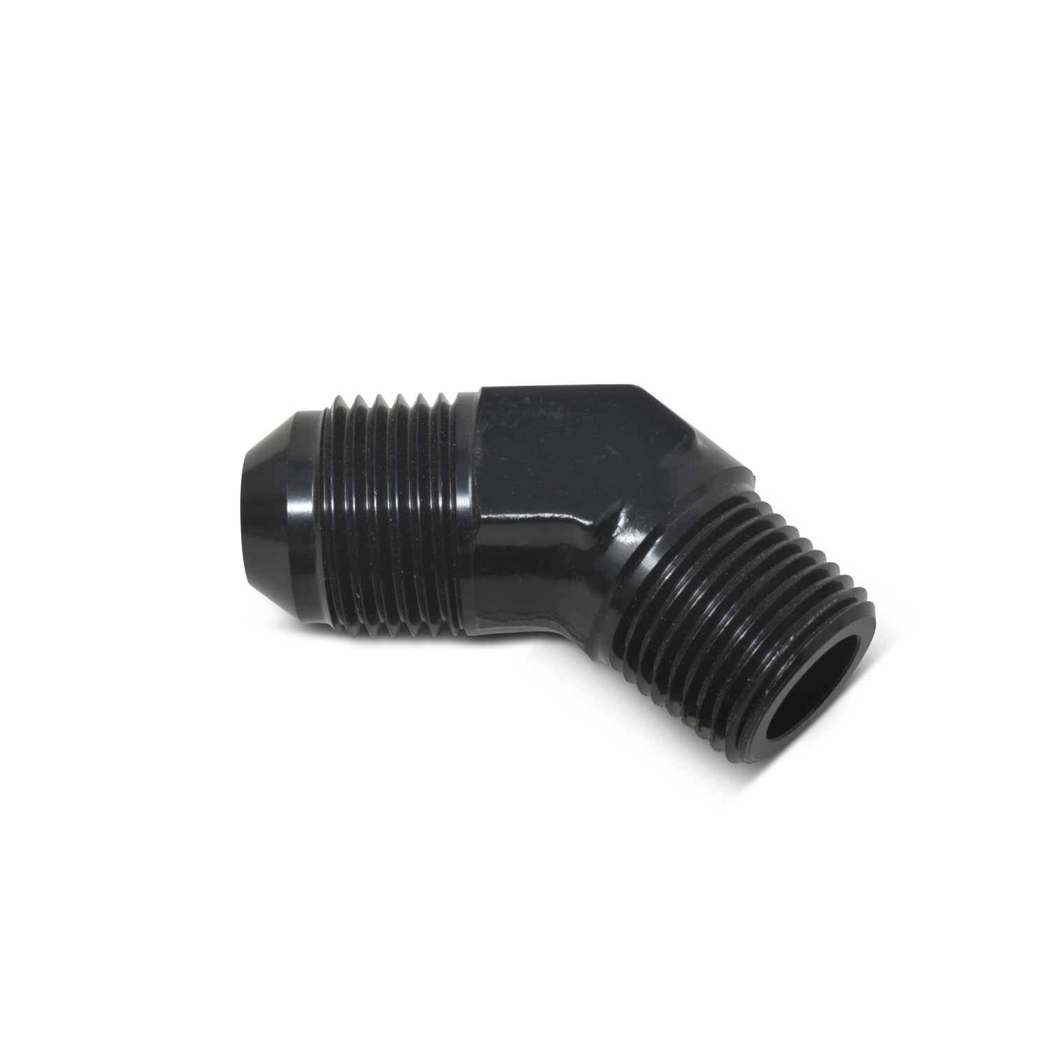 Russell 662393 6AN M to 3/8 M Pipe Adpt 45Deg Elbow Black Russell 662393
