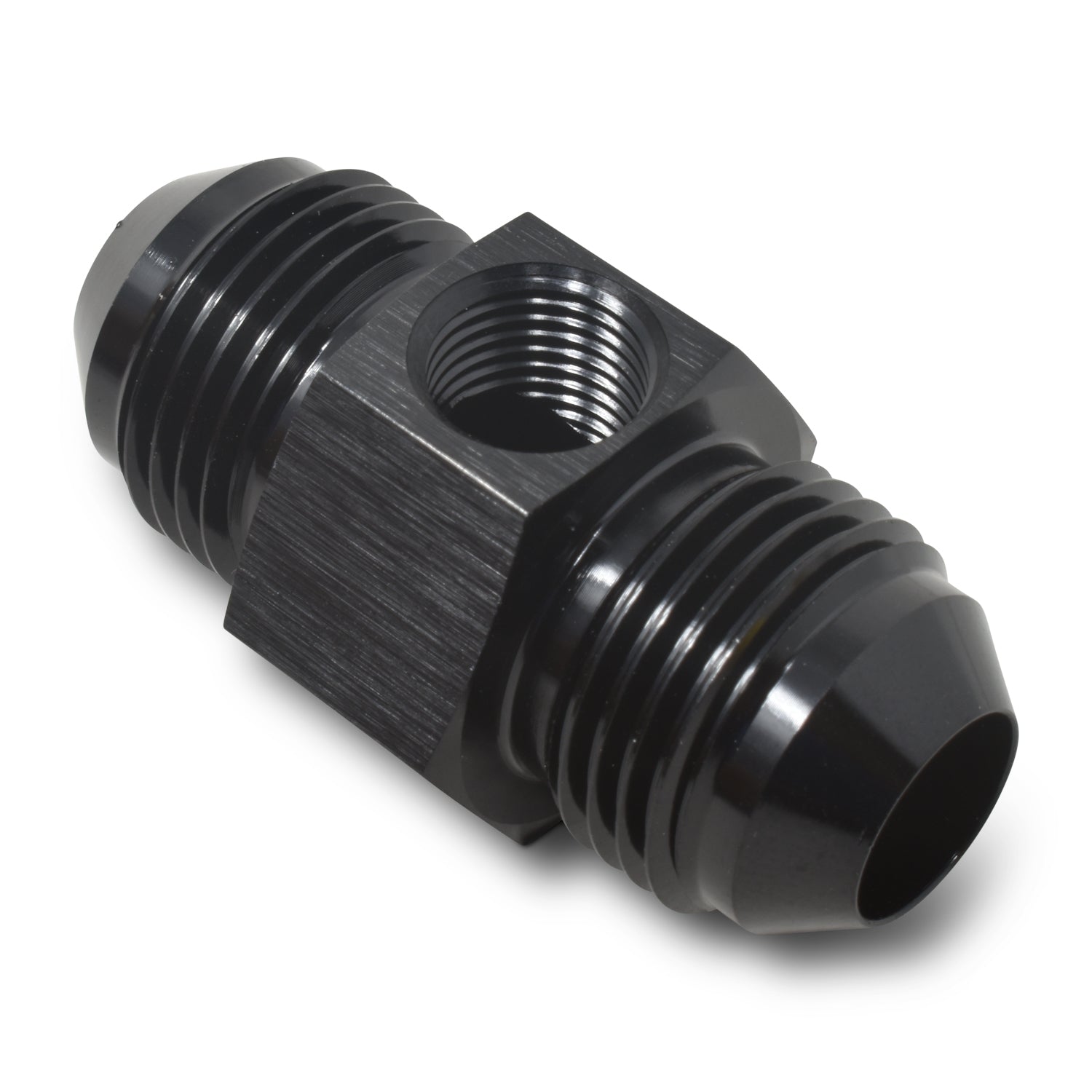 Russell 670013 8AN Flare Union M to M 1/8 Gauge Port Black Russell 670013