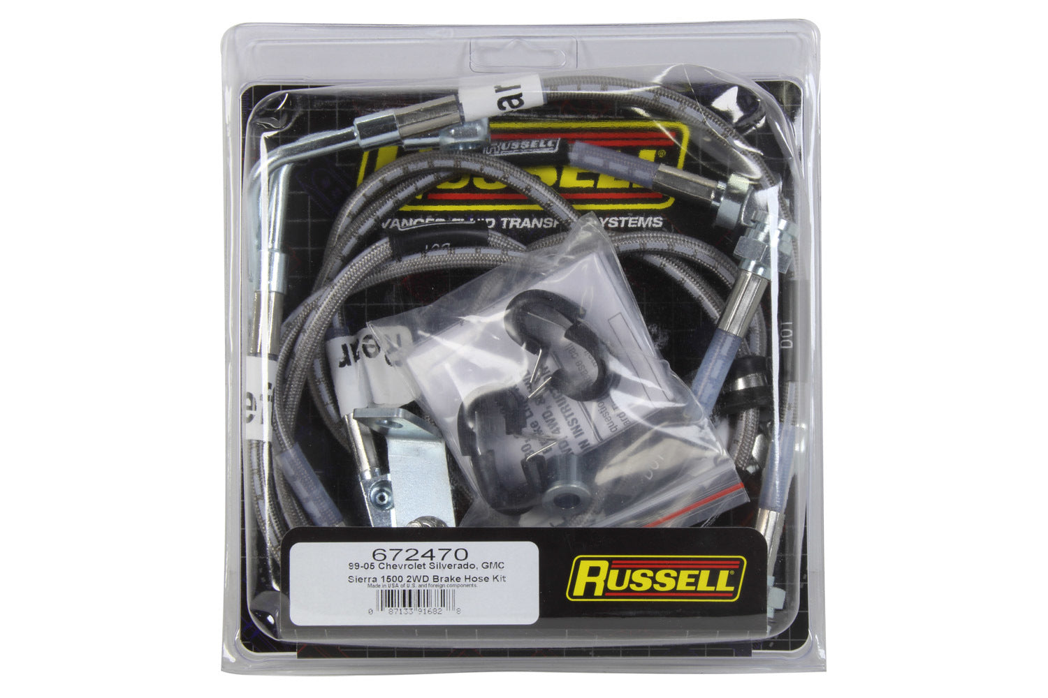 Russell 672470 Brake Hose Kit - 99-06 Chevy/GMS Truck 2wd 1500 Russell 672470