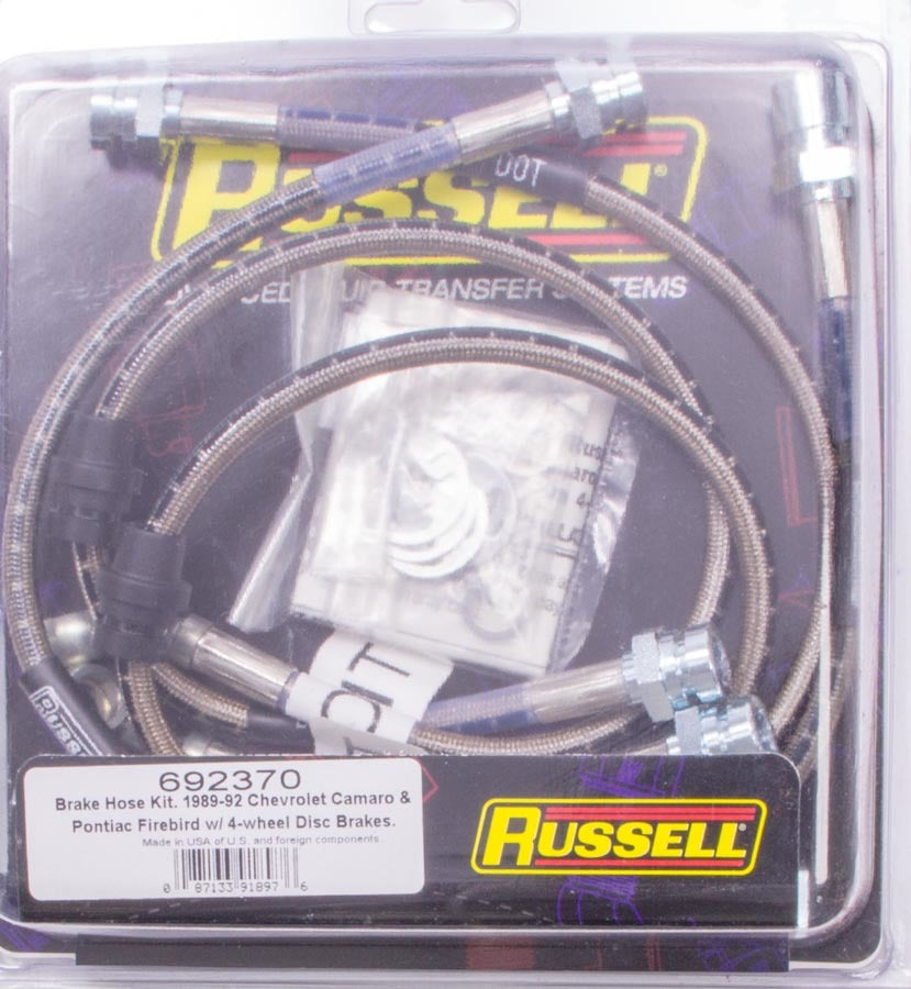 Russell 692370 Front Brake Hose Kit 89-92 Camaro Russell 692370
