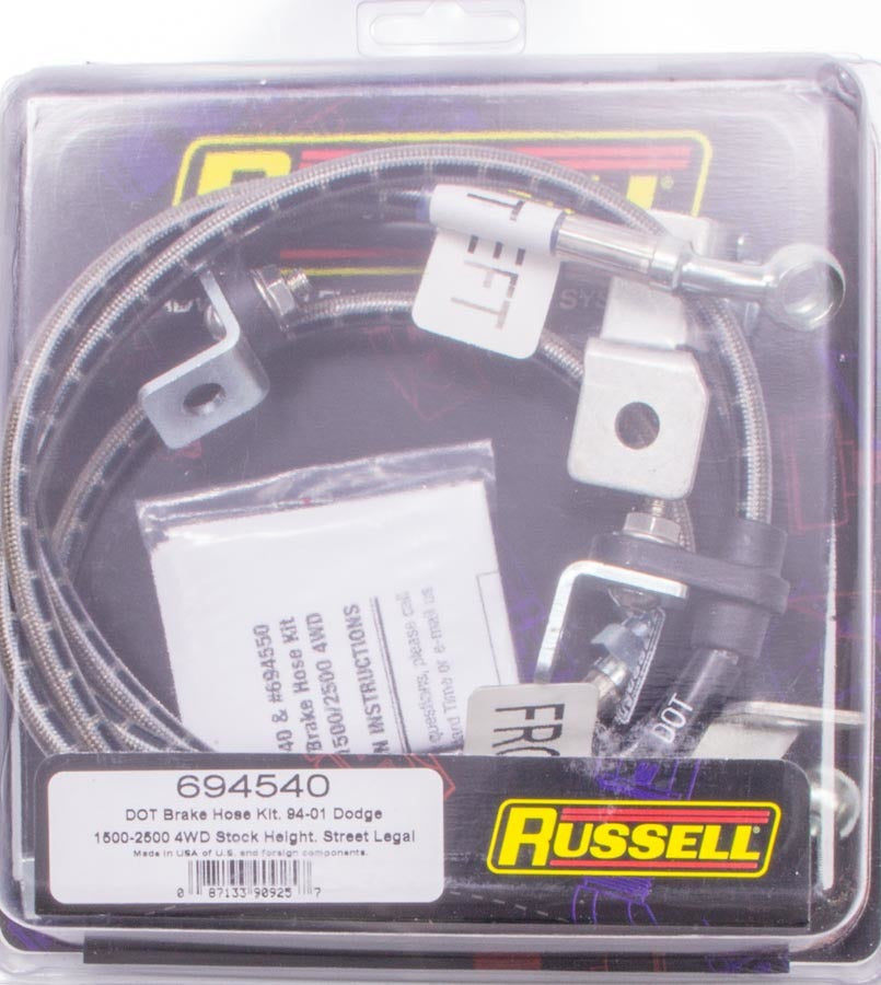 Russell 694540 S/S Brake Line Kit 94-99 Dodge 4WD Russell 694540
