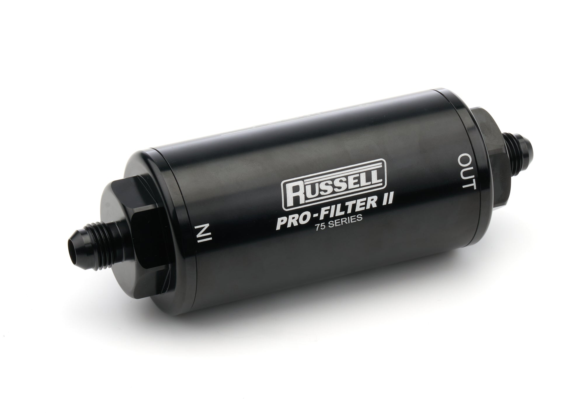 Russell 750601 6AN 10 Micron Gas Filter Male In/Out Black Russell 750601