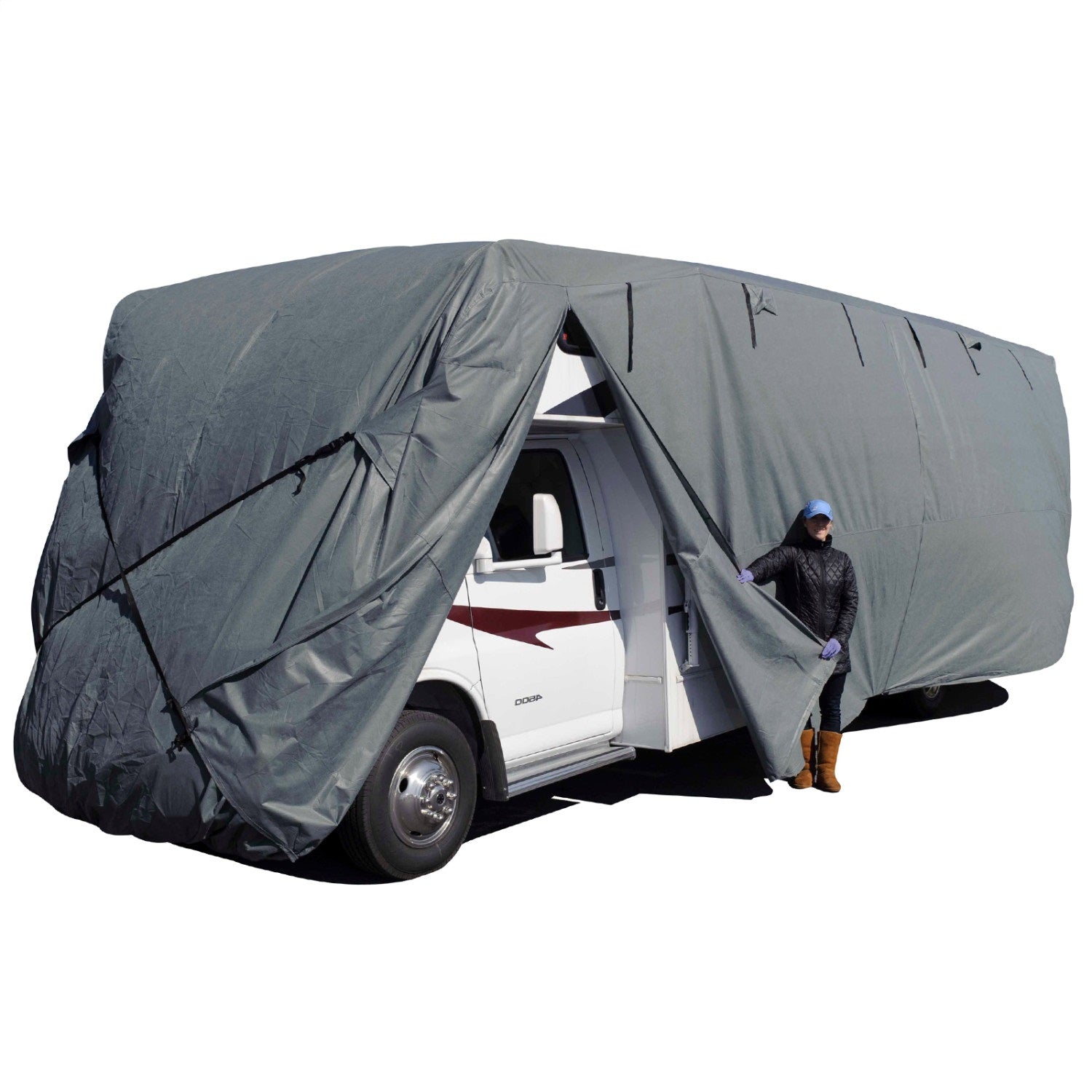 Budge RVRB-32 Standard Class C RV Cover; Fits 328 in. L x 105 in. W x 108 in. H; Gray; Budge RVRB-32