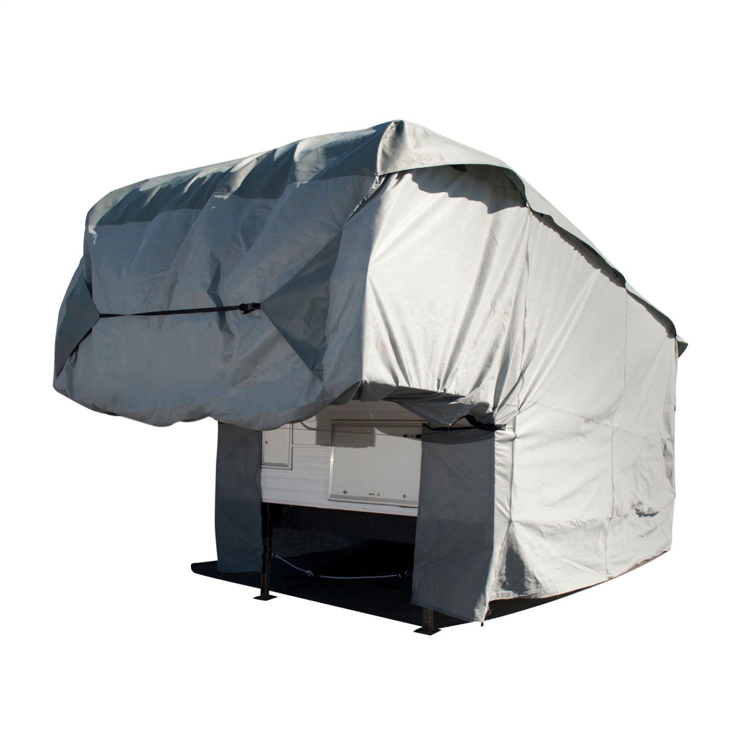 Budge RVRB-70 Standard Truck Camper RV Cover; Fits 108 in. L x 108 in. W x 96 in. H; Gray; Budge RVRB-70
