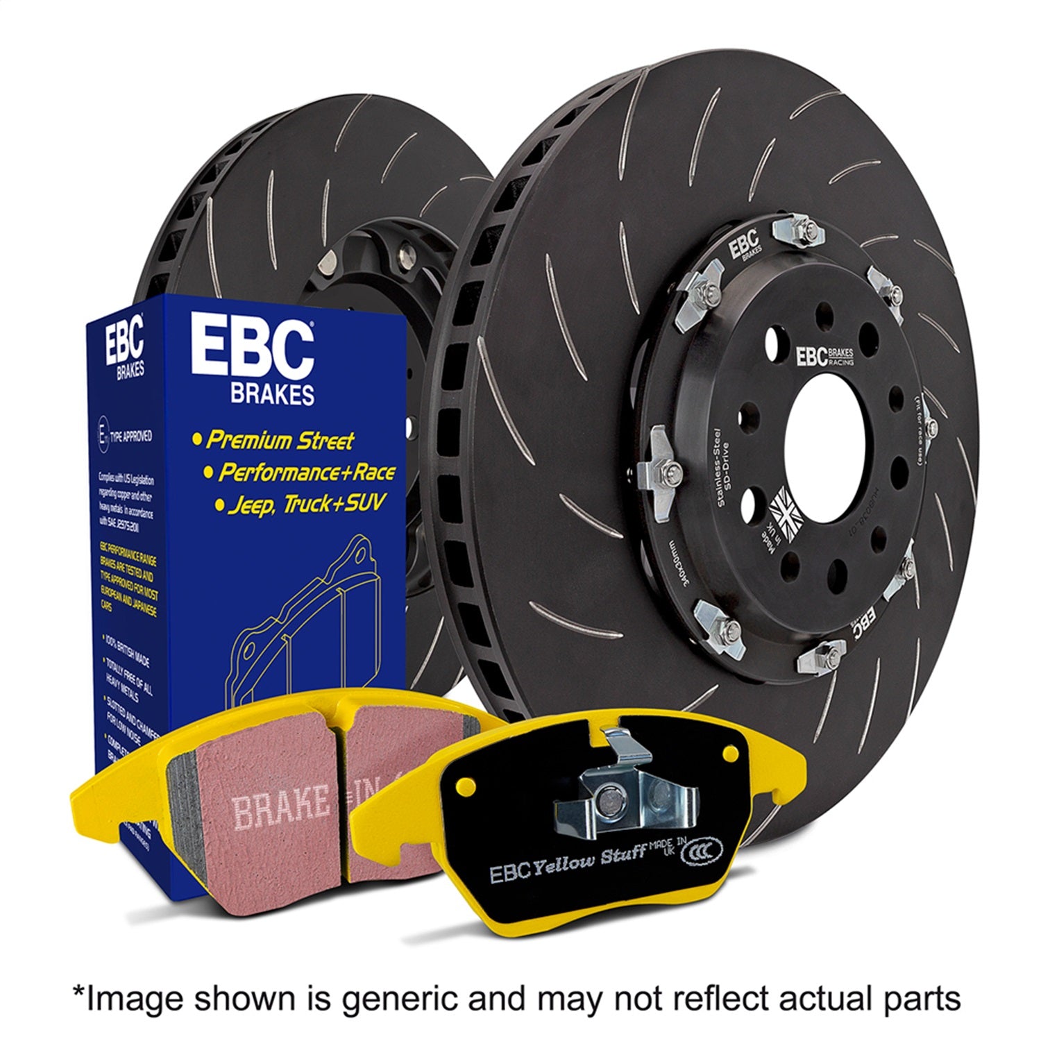EBC Brakes Racing S26KF1028 S26 Kits Yellowstuff And SG Rotor EBC Brakes Racing S26KF1028