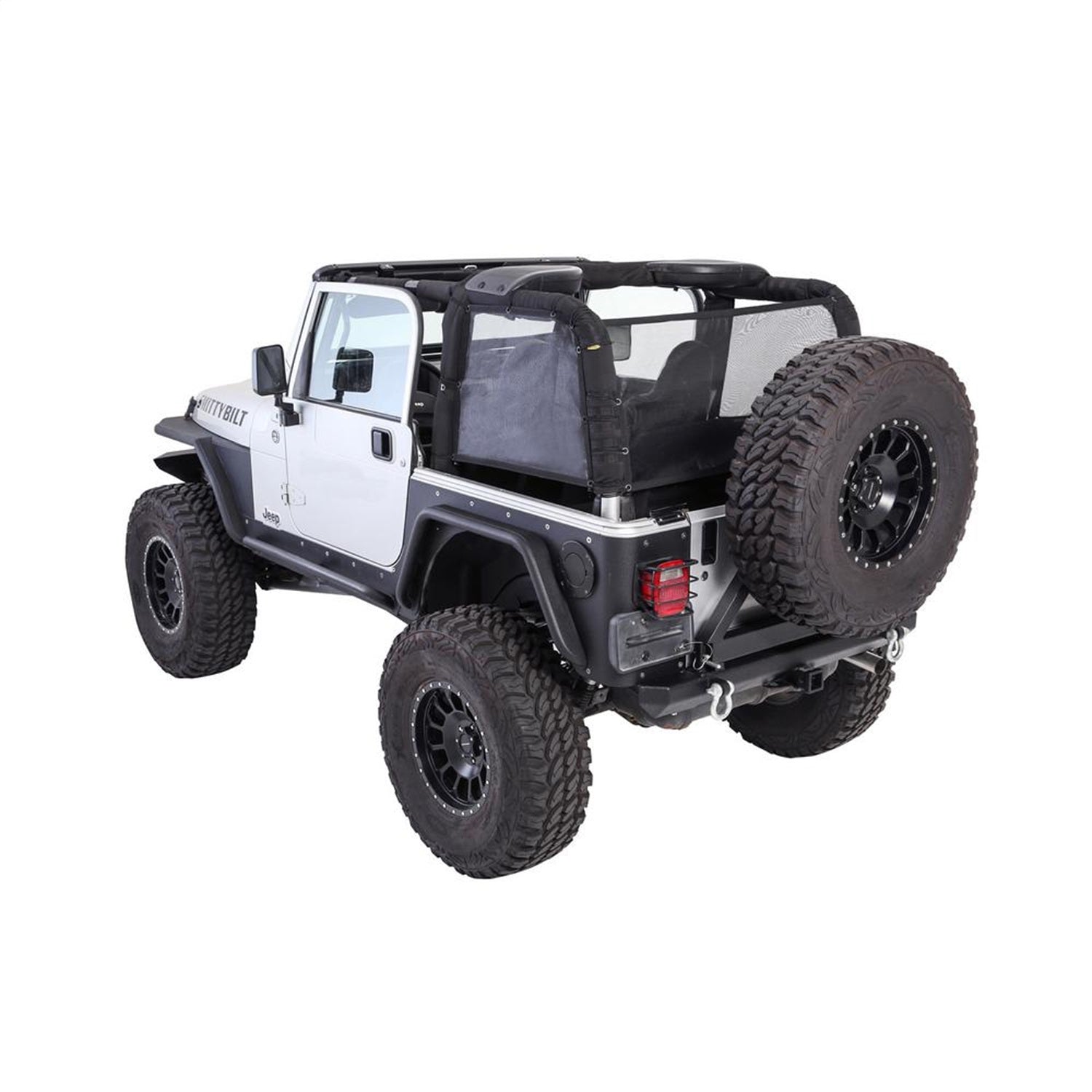 Cloak Extended Mesh Top; Cloak Sides And Rear; Black Mesh; Smittybilt 95101