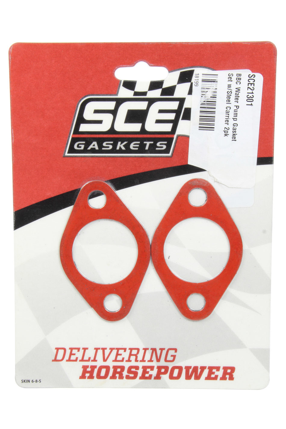 SCE Gaskets 21301 BBC Water Pump Gasket Set w/Steel Carrier 2pk SCE Gaskets 21301
