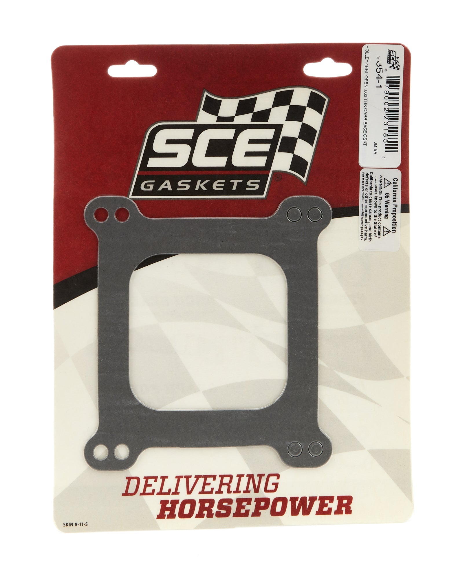 SCE Gaskets 354-1 Carb Gasket - Holley 4BBL Open .062 Thick SCE Gaskets 354-1