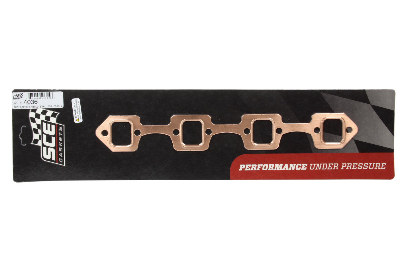 SCE Gaskets 4036 Ford Windsor Copper Embossed Exhaust Gasket SCE Gaskets 4036