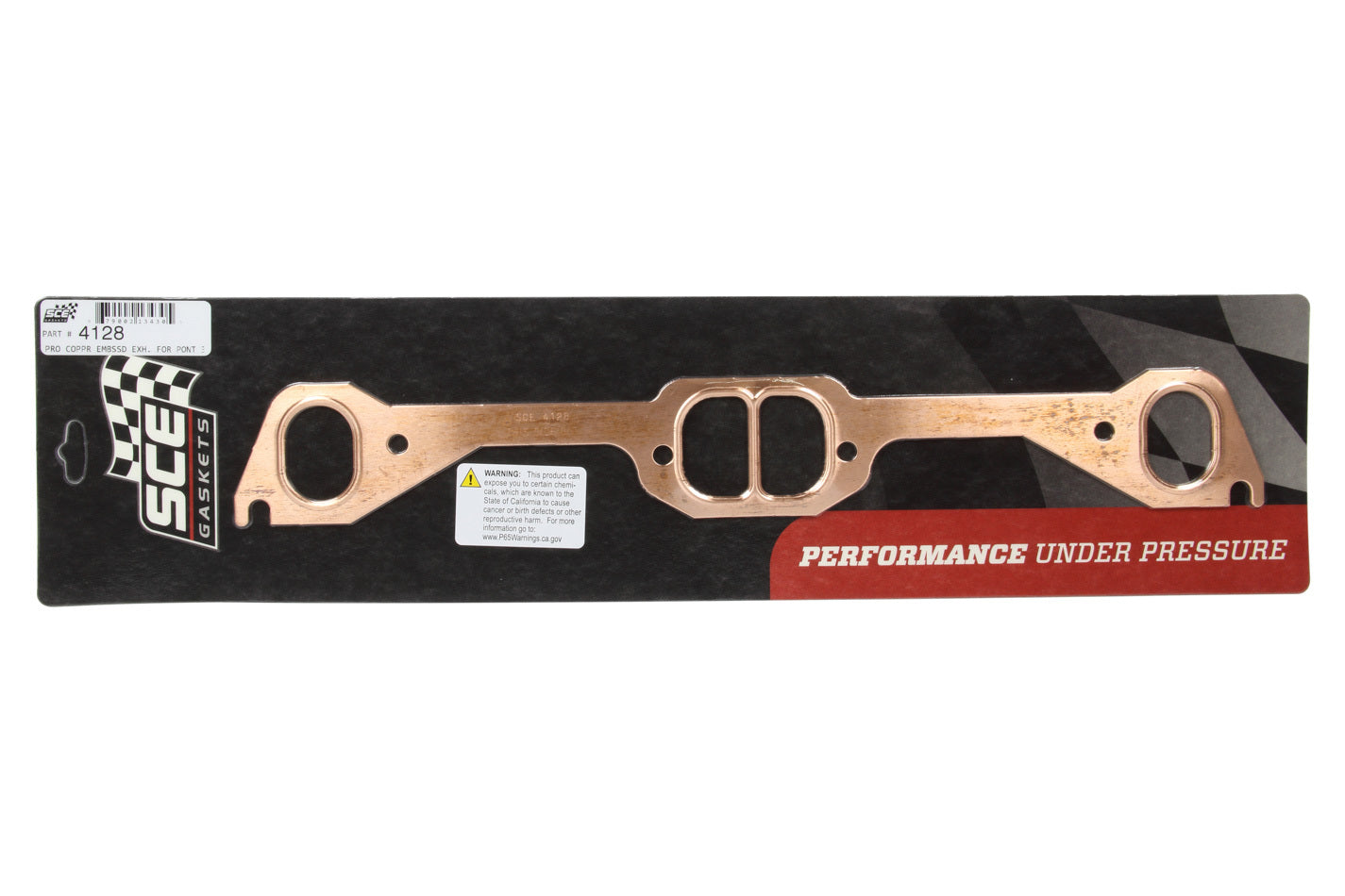 SCE Gaskets 4128 Pontiac D-Port Copper Exhaust Gasket Set SCE Gaskets 4128